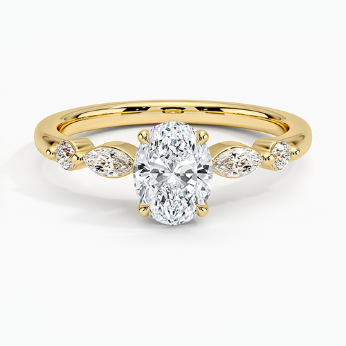 18K Yellow Gold Delicate Versailles Diamond Ring