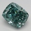 3.13 Ct. Fancy Vivid Green Cushion Lab Grown Diamond