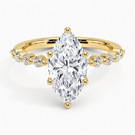 18K Yellow Gold Marseille Half Coverage Diamond Ring (1/4 ct. tw.)