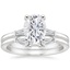 18KW Moissanite Tapered Baguette Diamond Bridal Set, smalltop view