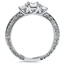 Celtic Antique Scroll Three Stone Trellis Ring, smallside view