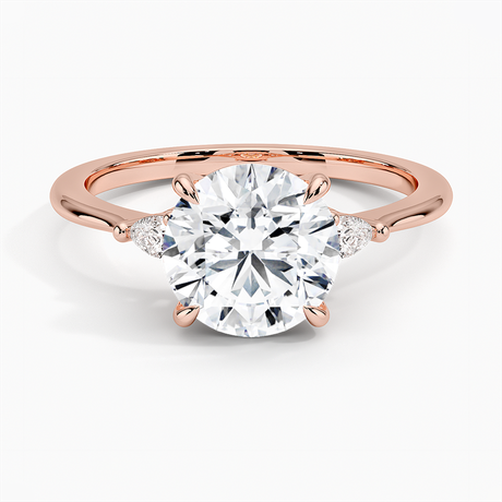 14K Rose Gold Aria Three Stone Diamond Ring (1/10 ct. tw.)