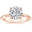 14K Rose Gold Piedra Solitaire Ring, smalltop view