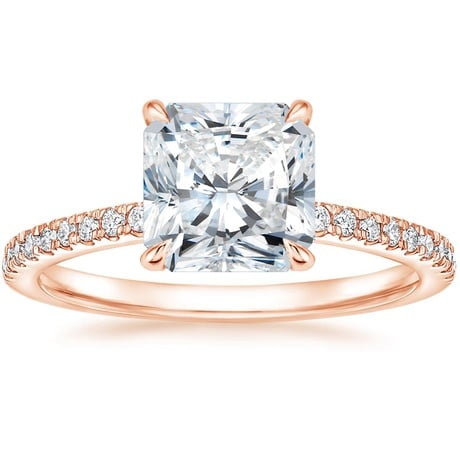 14K Rose Gold Petite Demi Diamond Ring with Ballad Diamond Ring