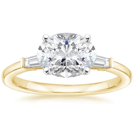 East West Baguette Engagement Ring - Tapered