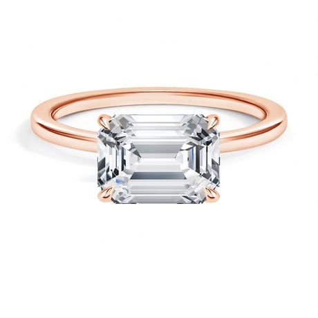 14K Rose Gold Perfect Fit East-West Solitaire Ring