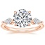 14K Rose Gold Luxe Cometa Three Stone Diamond Ring (1/3 ct. tw.), smalltop view