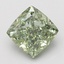 2.11 Ct. Fancy Vivid Green Cushion Lab Grown Diamond