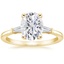 18K Yellow Gold Tapered Baguette Three Stone Diamond Ring, smalltop view