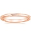 14K Rose Gold Twisting Wedding Ring, smalltop view