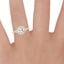 18K Yellow Gold Nadia Halo Diamond Ring (1/4 ct. tw.), smallzoomed in top view on a hand