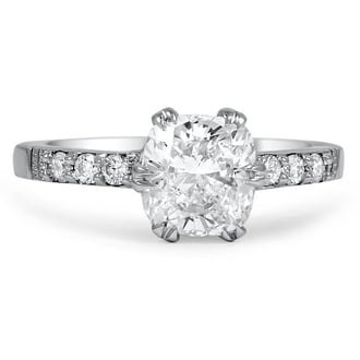 Custom Double Claw Prong Vintage-Inspired Diamond Ring