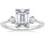 18K White Gold Tria Diamond Ring, smalltop view