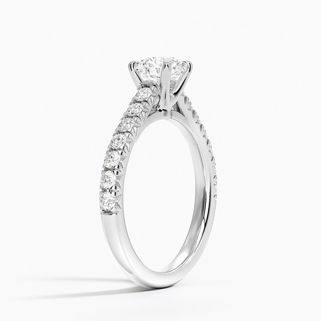 French Pavé Engagement Ring
