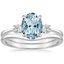 PT Aquamarine Selene Diamond Ring (1/10 ct. tw.) with Petite Curved Wedding Ring, smalltop view