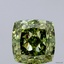 3.08 Ct. Fancy Vivid Green Cushion Lab Grown Diamond