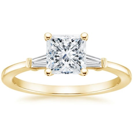18K Yellow Gold Tapered Baguette Diamond Bridal Set
