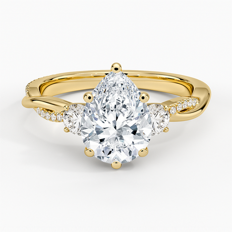 18K Yellow Gold Petite Twisted Vine Three Stone Diamond Ring (2/5 ct. tw.)
