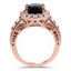 Deco-Inspired Sapphire Halo Ring, smallside view