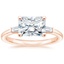 14K Rose Gold East West Tapered Baguette Diamond Ring, smalltop view