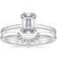 18K White Gold Sora Diamond Ring with Lunette Diamond Ring