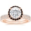 14KR Moissanite Waverly Diamond Ring with Black Diamond Accents with Luxe Ballad Diamond Ring, smalltop view