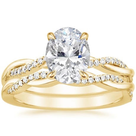 18K Yellow Gold Petite Twisted Vine Diamond Bridal Set (1/4 ct. tw.)