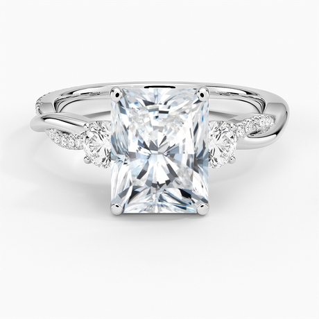 Three Stone Twisted Engagement Ring