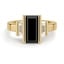 Custom Black Moissanite and Yellow Sapphire Three Stone Ring