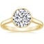 18K Yellow Gold Luna 2mm Bezel Ring, smalltop view
