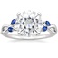 18K White Gold Willow Ring With Sapphire Accents, smalltop view