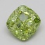 1.50 Ct. Fancy Vivid  Green Cushion Lab Grown Diamond