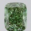 3.58 Ct. Fancy Vivid  Green Cushion Lab Grown Diamond
