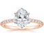14K Rose Gold Six Prong Petite Shared Prong Diamond Ring (1/5 ct. tw.), smalltop view