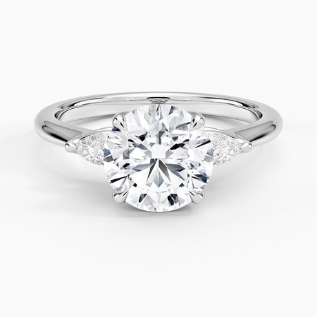 Platinum Petite Fleur Three Stone Diamond Ring