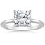 18K White Gold Secret Halo 1.5mm Diamond Ring, smalltop view