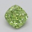 1.03 Ct. Fancy Vivid  Green Cushion Lab Grown Diamond