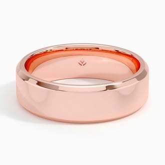 Tiburon 6.5mm Wedding Ring in 14K Rose Gold