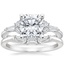 Platinum Yvonne Diamond Ring with Tapered Baguette Diamond Ring