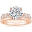 14K Rose Gold Olivetta Diamond Ring with Petite Comfort Fit Wedding Ring