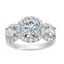 Custom Three Stone Diamond Halo Ring