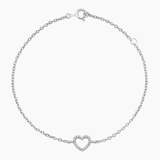 Pave Diamond Heart Bracelet