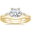 18K Yellow Gold Nadia Diamond Ring with Petite Curved Wedding Ring
