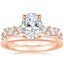 14K Rose Gold Olivetta Diamond Ring with Petite Comfort Fit Wedding Ring