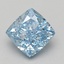 1.72 Ct. Fancy Vivid Blue Cushion Lab Grown Diamond