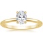 18K Yellow Gold Adorned Petite Elodie Diamond Ring, smalltop view