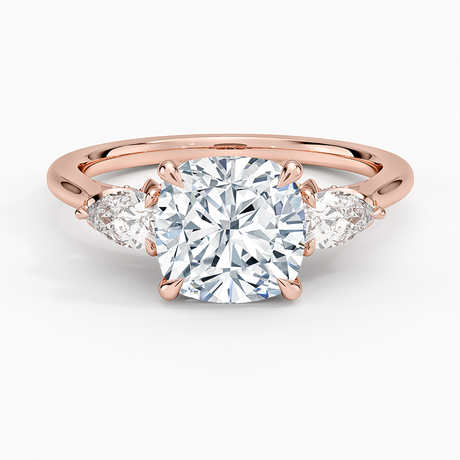 14K Rose Gold Petal Pear Three Stone Diamond Ring (1/2 ct. tw.)