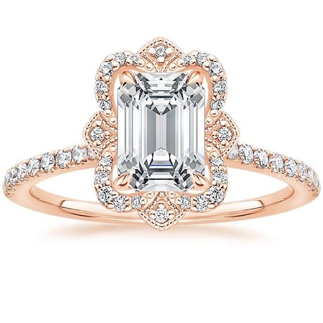14K Rose Gold Reina Diamond Ring with Luxe Ballad Diamond Ring (1/4 ct. tw.)