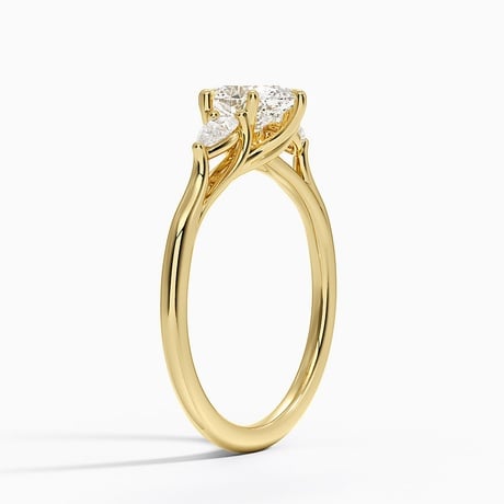 Delilah Three Stone Pear Diamond Ring