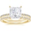 18KY Moissanite Demi Diamond Ring with Luxe Ballad Diamond Ring, smalltop view